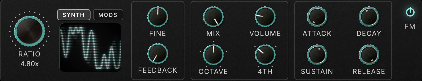 FM synthesizer panel
