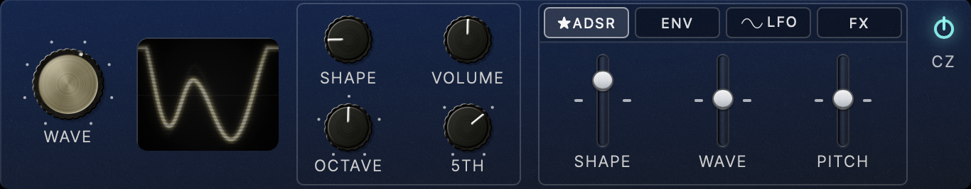 Phase-distortion synthesizer panel