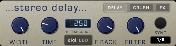 Stereo Delay panel